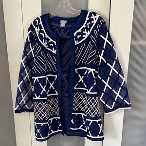 Chico's Blue sheer 3/4 sleeve top